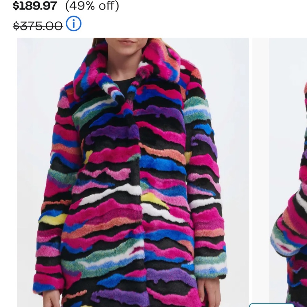 Colorful Faux Fur Women's Coat